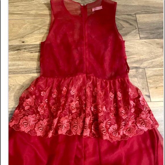 NWOT Red Lace Dress for Christmas,New Yr,Valentine - Picture 2 of 8